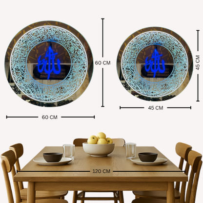 127 Ayatul Kursi Led Mirror with Light Islamic Wall Art
